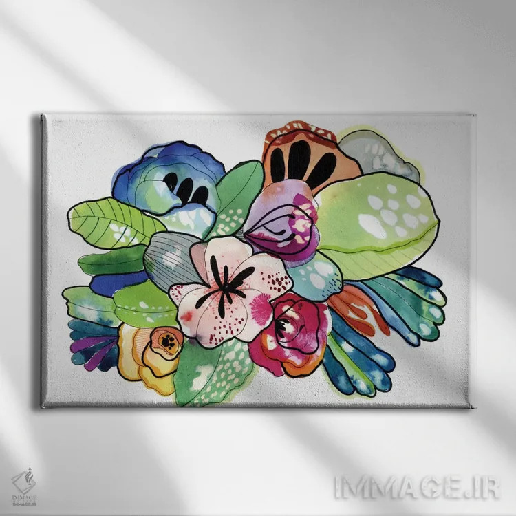 تابلو جزیرهٔ گلها اثر کایِنا بلانکا - نمای روبهرو روی دیوار