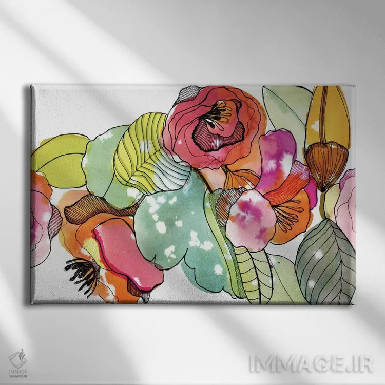 تابلو تاج گل اثر کایِنا بلانکا - نمای روبهرو روی دیوار