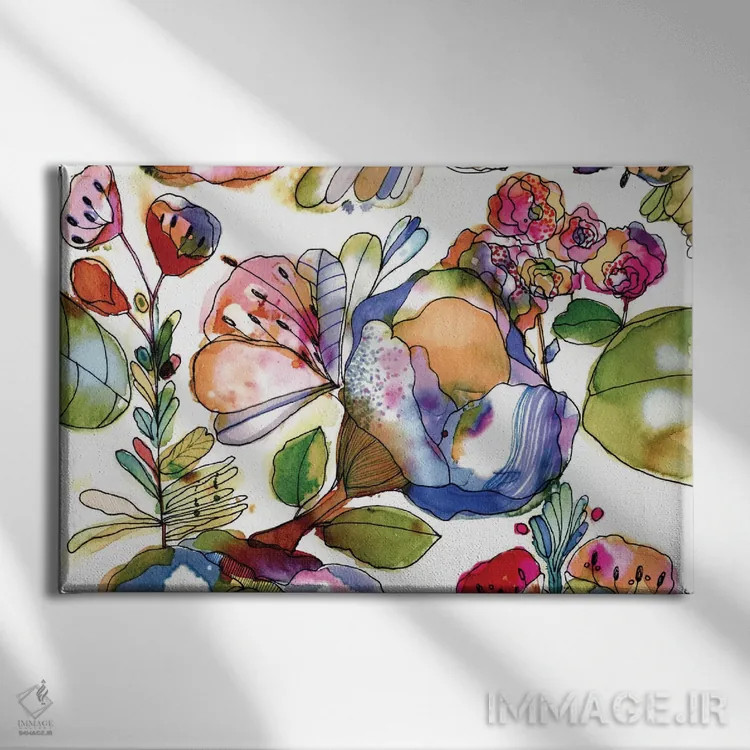 تابلو شکوفههای پاستلی اثر کایِنا بلانکا - نمای روبهرو روی دیوار