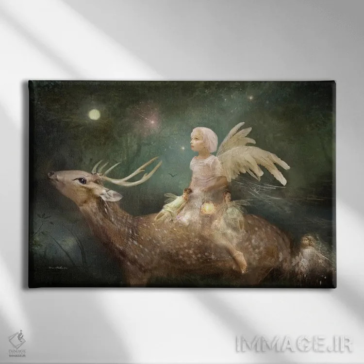 تابلو فرستادهٔ آسمانی اثر شارلوت بیرد - نمای روبهرو روی دیوار