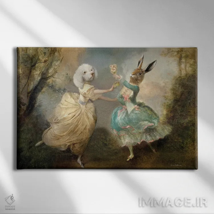 تابلو دیدار شاد اثر شارلوت بیرد - نمای روبهرو روی دیوار