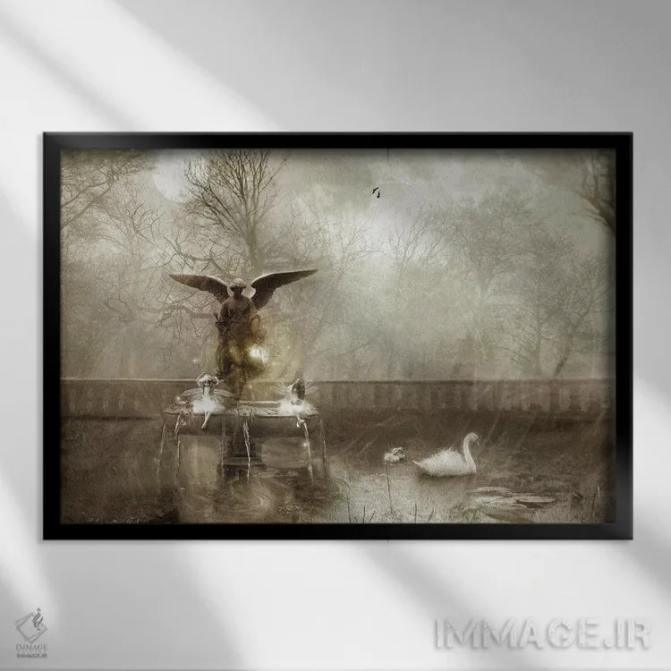 تابلو میان زمین و آسمان اثر شارلوت بیرد - نمای قابدار مشکی