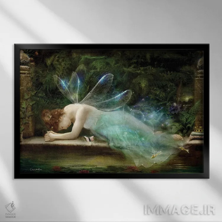 تابلو روز شدن اثر شارلوت بیرد - نمای قابدار مشکی