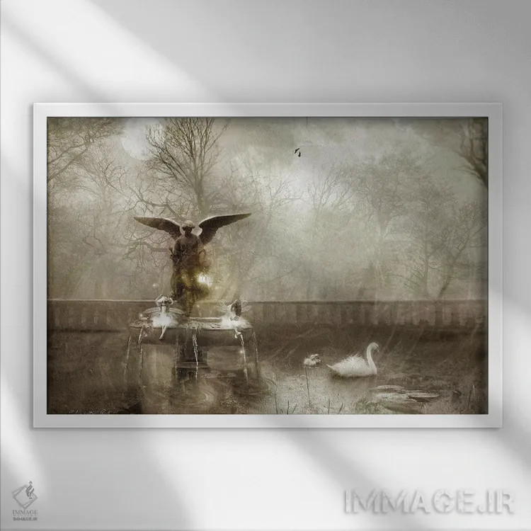 تابلو میان زمین و آسمان اثر شارلوت بیرد - نمای قابدار سفید