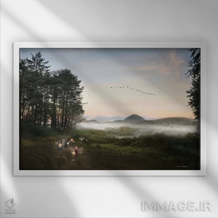 تابلو اینجا پریها هستند (ایرلند) اثر شارلوت بیرد - نمای قابدار سفید