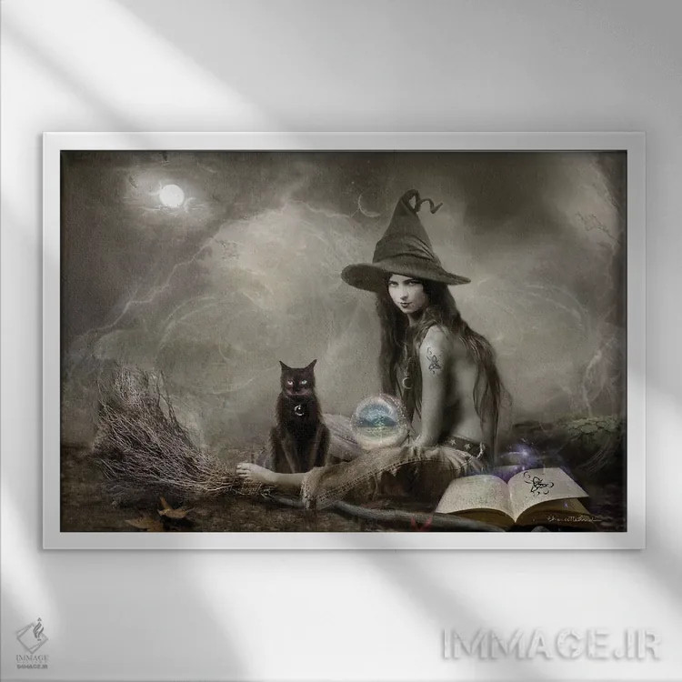 تابلو الهه اثر شارلوت بیرد - نمای قابدار سفید