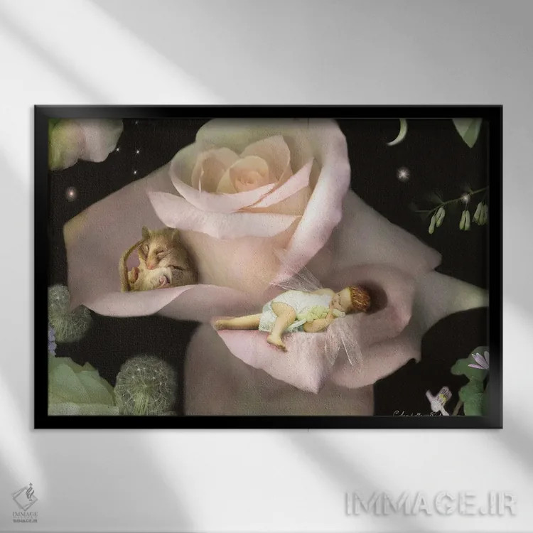 تابلو گوشهای آرام اثر شارلوت بیرد - نمای قابدار مشکی