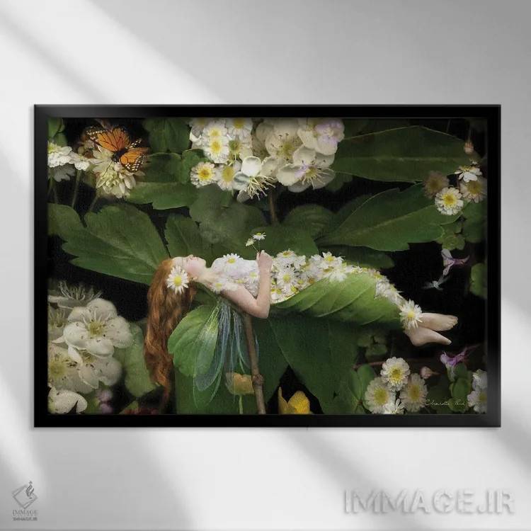 تابلو پوشیده در رویاها اثر شارلوت بیرد - نمای قابدار مشکی