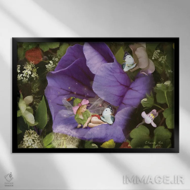 تابلو باغ تابستانی اثر شارلوت بیرد - نمای قابدار مشکی