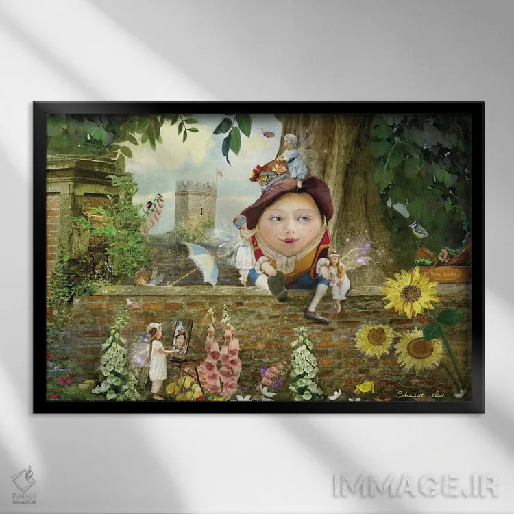 تابلو بامزه (اشاره به همپتی دامپتی) اثر شارلوت بیرد - نمای قابدار مشکی