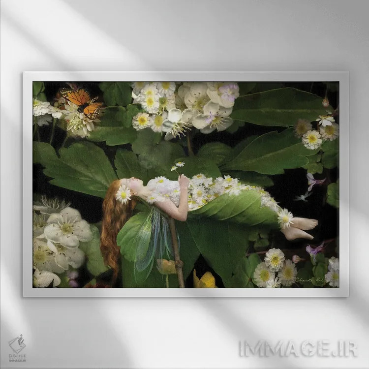 تابلو پوشیده در رویاها اثر شارلوت بیرد - نمای قابدار سفید