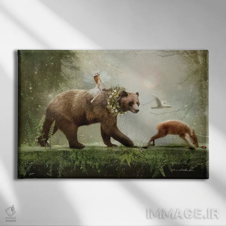 تابلو جادهٔ جنگلی (جزئیات) اثر شارلوت بیرد - نمای روبهرو روی دیوار