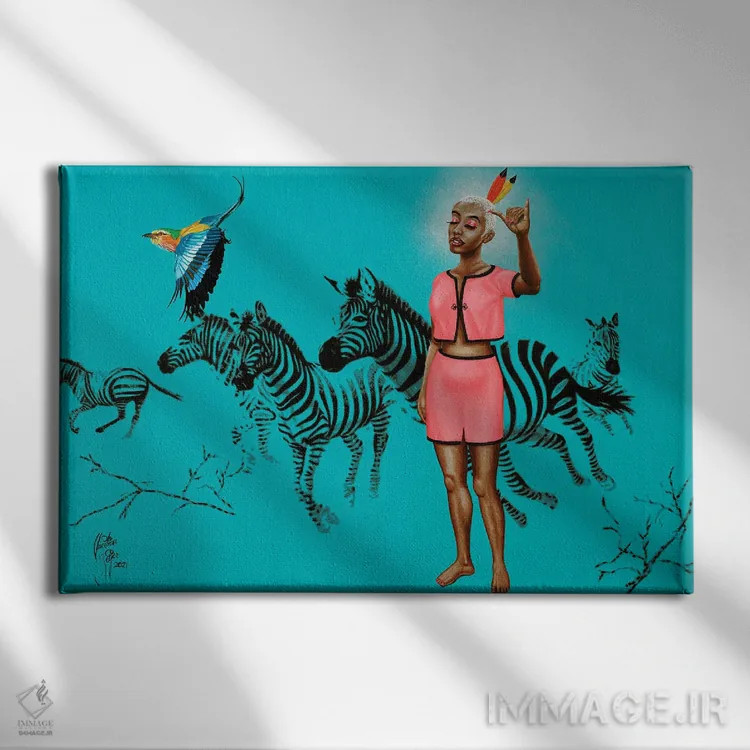 تابلو آرامش خود را حفظ کن اثر کریستین بییر - نمای روبهرو روی دیوار