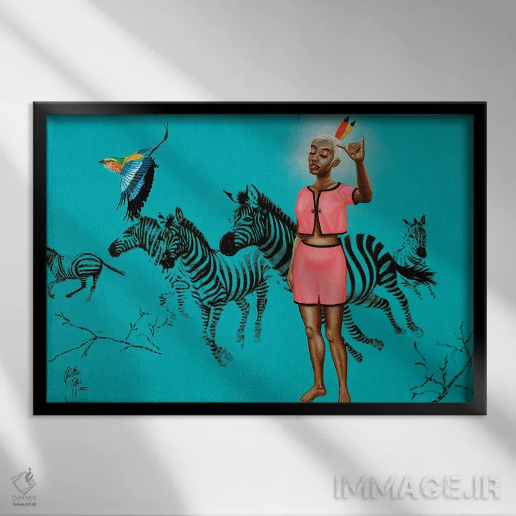 تابلو آرامش خود را حفظ کن اثر کریستین بییر - نمای قابدار مشکی