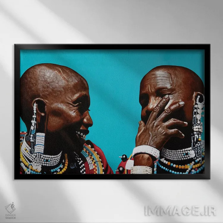 تابلو خواهران روحی اثر کریستین بییر - نمای قابدار مشکی