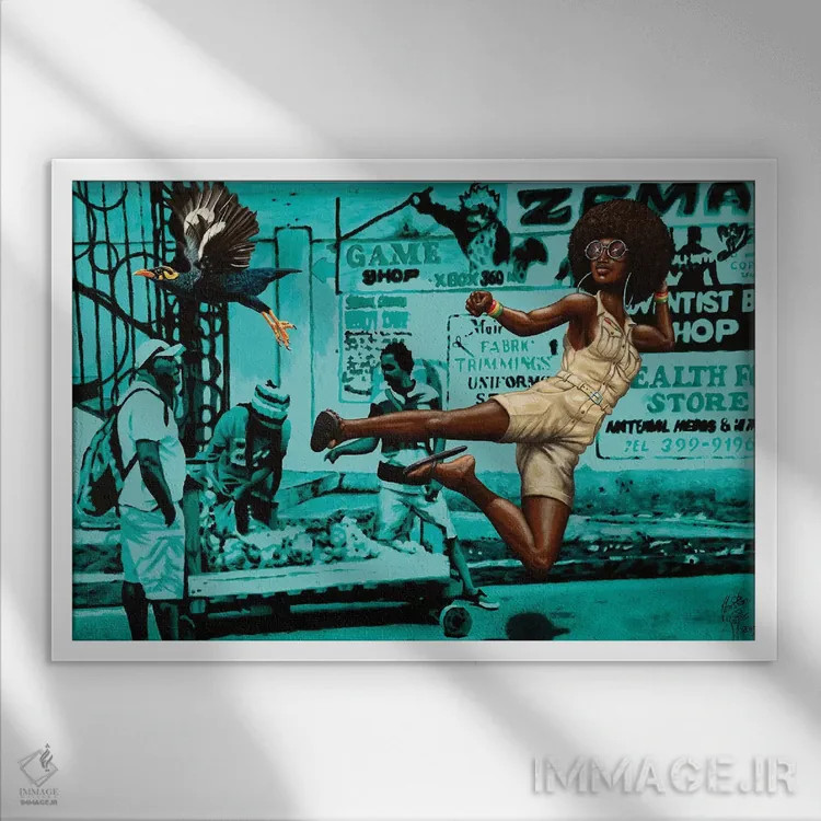 تابلو جونز کمربند سیاه (فیلم/شخصیت) اثر کریستین بییر - نمای قابدار سفید