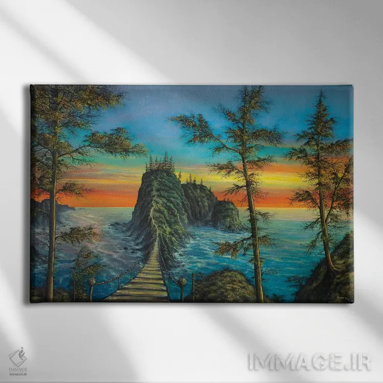 تابلو جزیرهٔ اسرارآمیز اثر کالر بای فلیکز (نام هنرمند) - نمای روبهرو روی دیوار