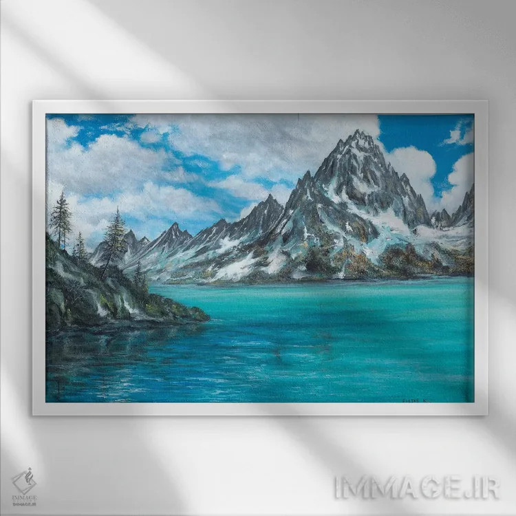 تابلو جابجا کردن کوهها اثر کالر بای فلیکز (نام هنرمند) - نمای قابدار سفید