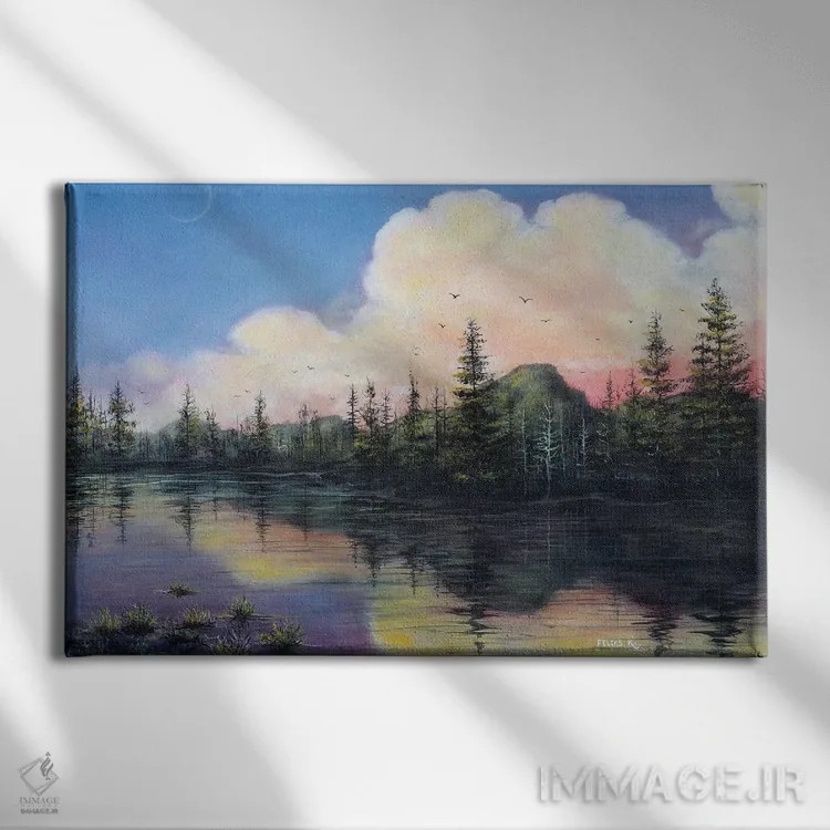 تابلو در فکر شمال غرب اقیانوس آرام (آمریکا) اثر کالر بای فلیکز (نام هنرمند) - نمای روبهرو روی دیوار