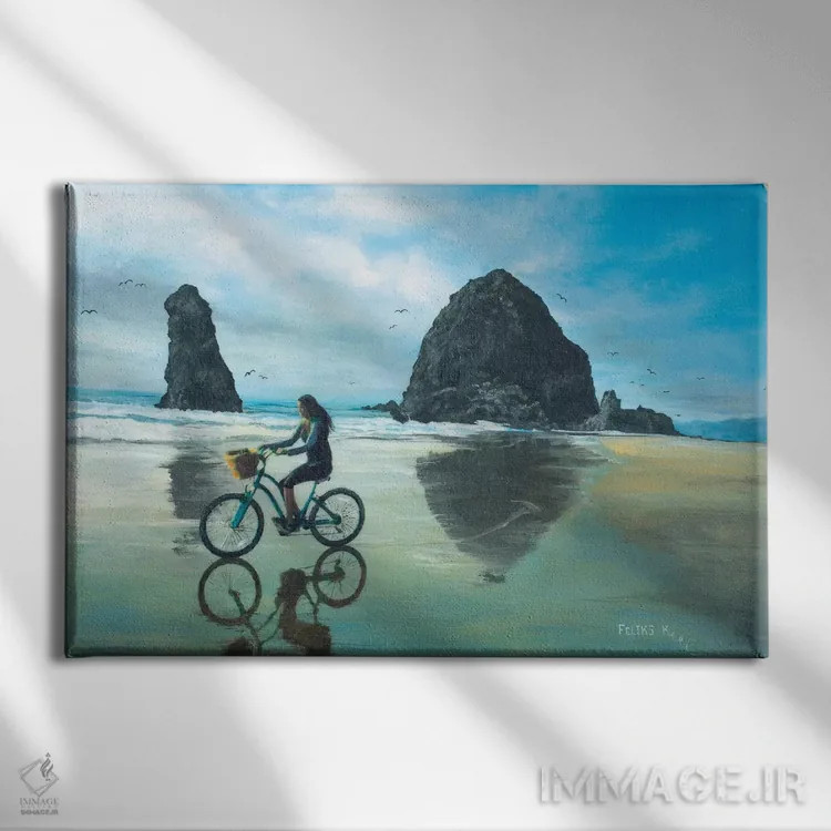 تابلو روزهای آرام در ساحل اثر کالر بای فلیکز (نام هنرمند) - نمای روبهرو روی دیوار