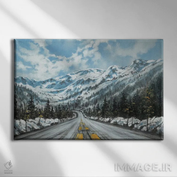 تابلو رانندگی در کوهستان اثر کالر بای فلیکز (نام هنرمند) - نمای روبهرو روی دیوار