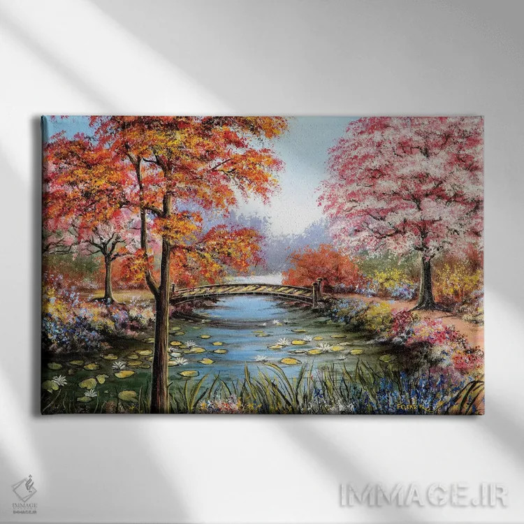 تابلو باغ رنگارنگ اثر کالر بای فلیکز (نام هنرمند) - نمای روبهرو روی دیوار