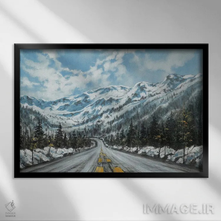 تابلو رانندگی در کوهستان اثر کالر بای فلیکز (نام هنرمند) - نمای قابدار مشکی