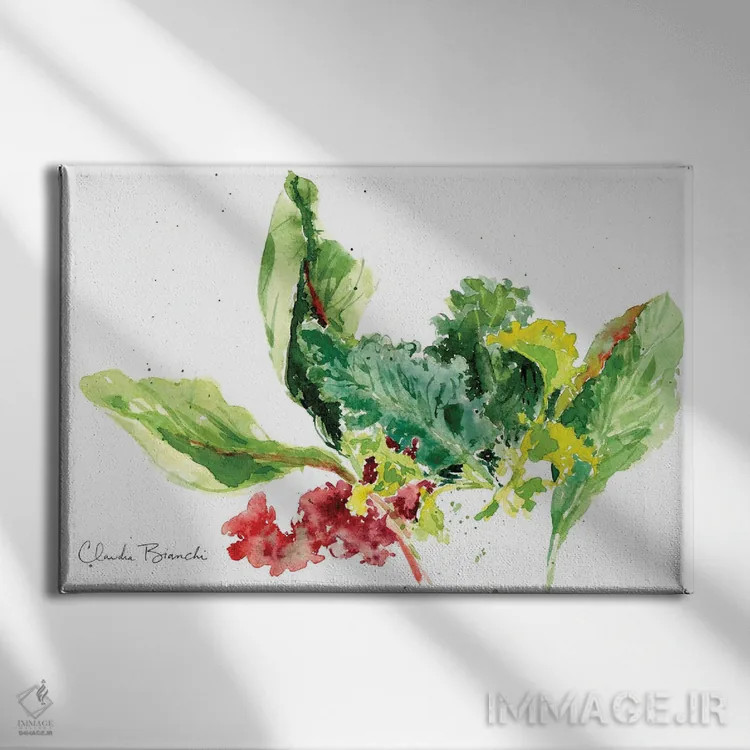 تابلو سبزیهای باغچه اثر کلودیا بیانکی - نمای روبهرو روی دیوار