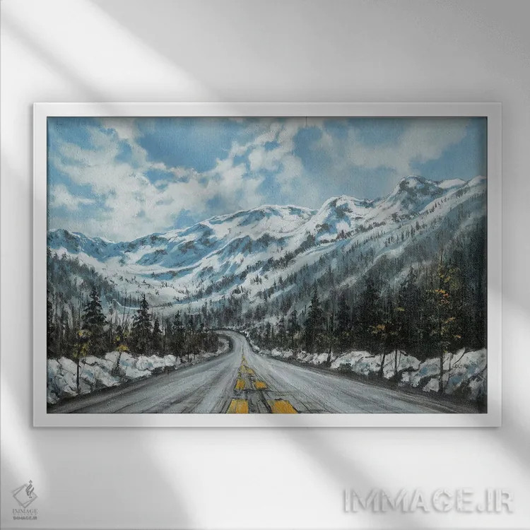 تابلو رانندگی در کوهستان اثر کالر بای فلیکز (نام هنرمند) - نمای قابدار سفید
