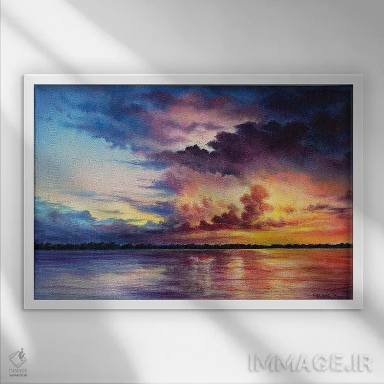 تابلو در انتظارش اثر کالر بای فلیکز (نام هنرمند) - نمای قابدار سفید