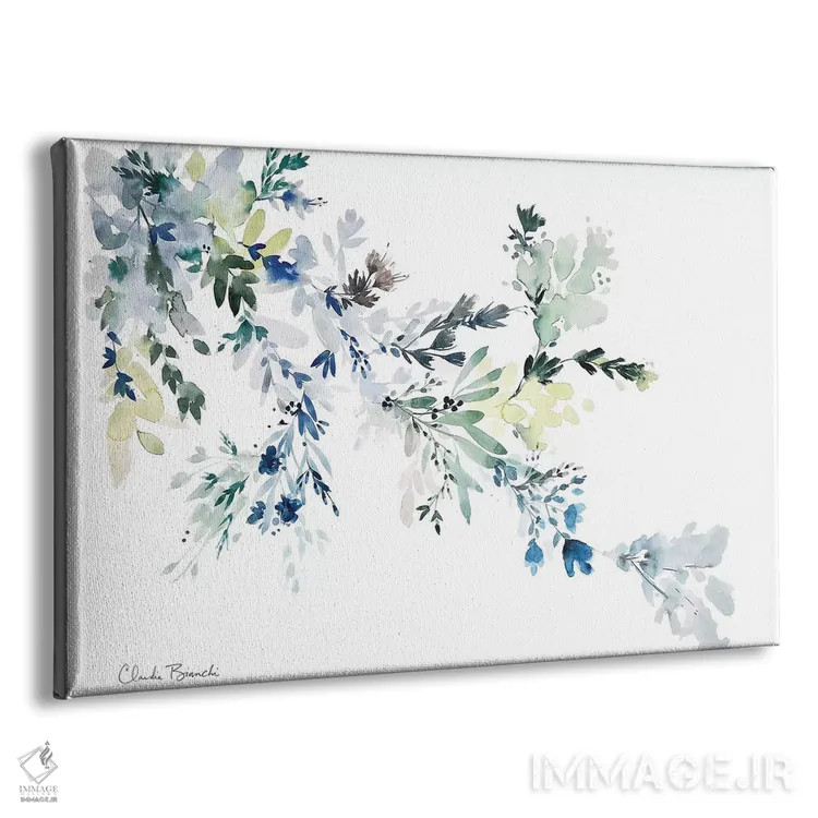 تابلو شستشوی گلهای آبی اثر کلودیا بیانکی - نمای پرسپکتیو محصول