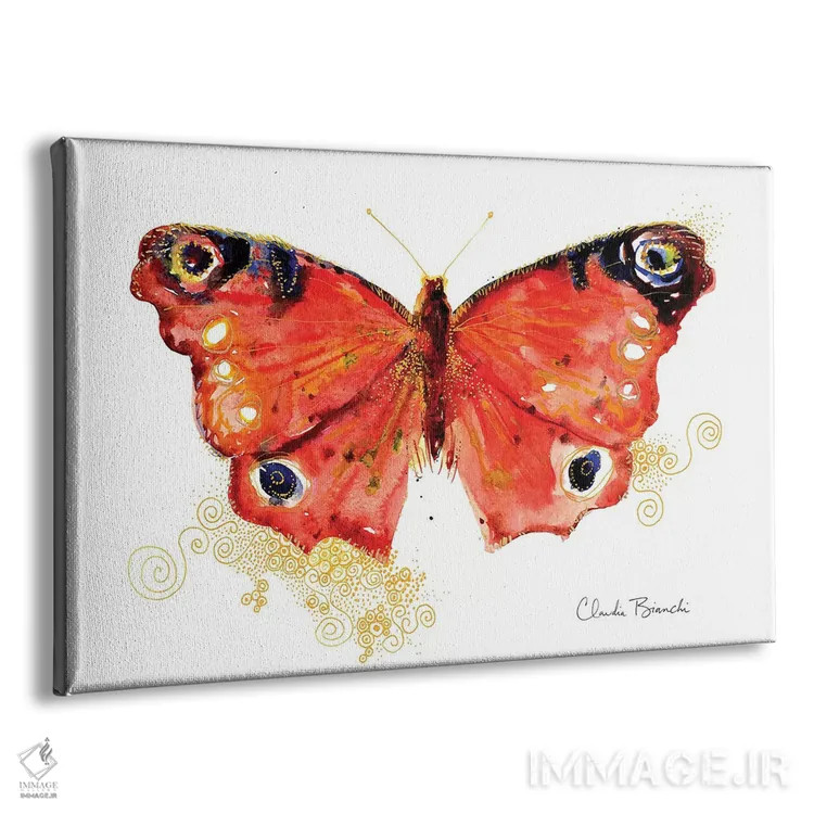 تابلو پروانه در طلا اثر کلودیا بیانکی - نمای پرسپکتیو محصول