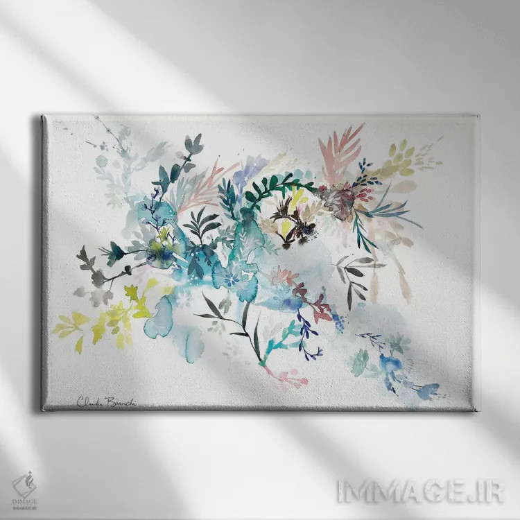 تابلو زندگی گیاهی اثر کلودیا بیانکی - نمای روبهرو روی دیوار