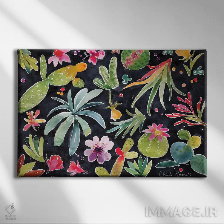 تابلو کاکتوس ۱ اثر کلودیا بیانکی - نمای روبهرو روی دیوار