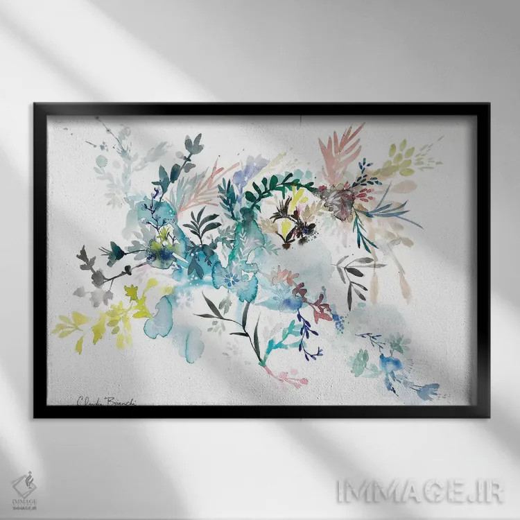 تابلو زندگی گیاهی اثر کلودیا بیانکی - نمای قابدار مشکی