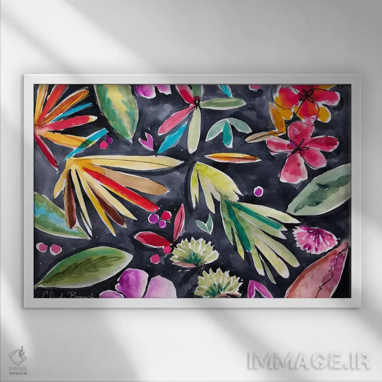 تابلو کاکتوس ۲ اثر کلودیا بیانکی - نمای قابدار سفید