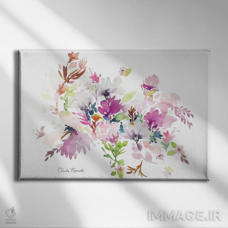 تابلو گلهای پشمالو اثر کلودیا بیانکی - نمای روبهرو روی دیوار
