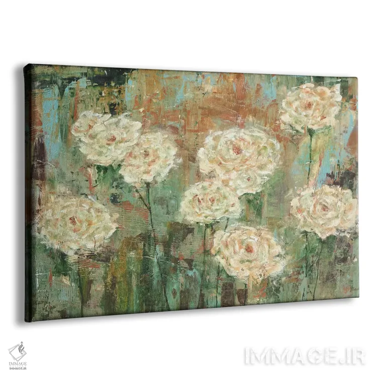 تابلو رزهای سفید اثر کارول بلک - نمای پرسپکتیو محصول