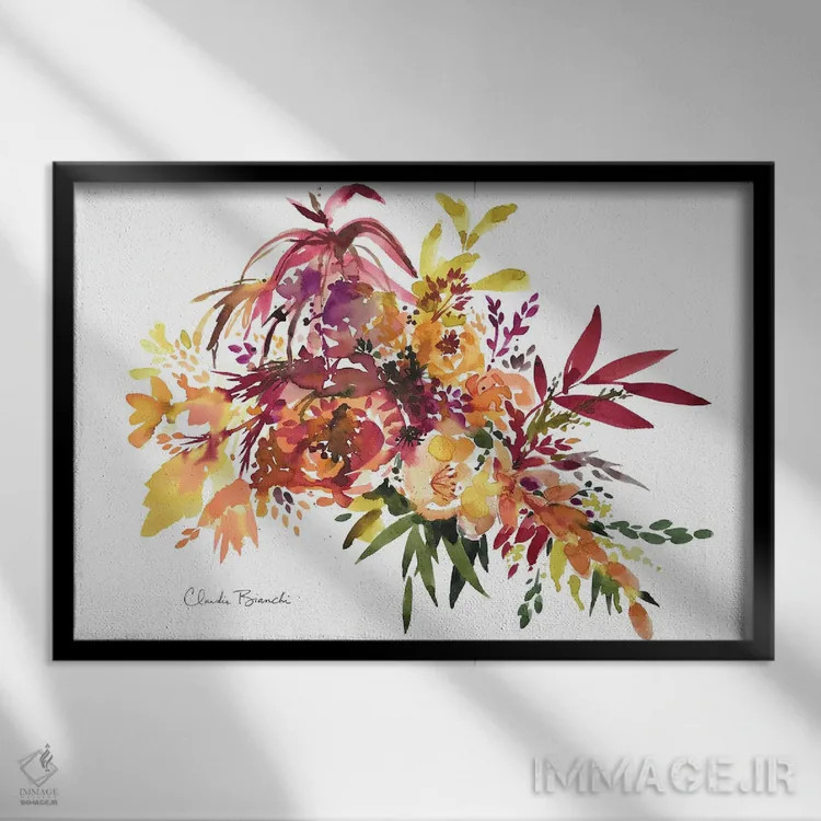 تابلو گیاهان برداشت اثر کلودیا بیانکی - نمای قابدار مشکی