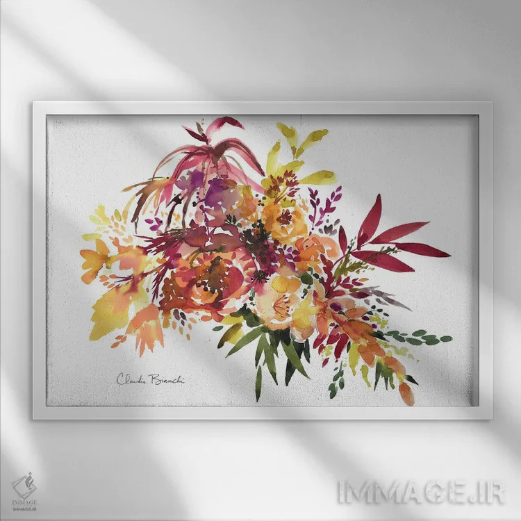 تابلو گیاهان برداشت اثر کلودیا بیانکی - نمای قابدار سفید