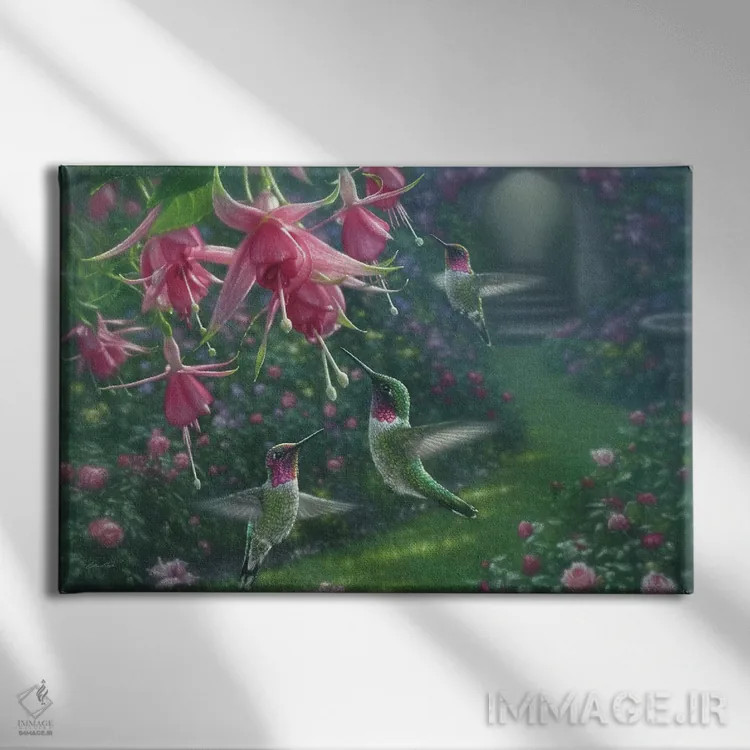 تابلو پناهگاه مرغ مگسخوار (افقی) اثر کالین بوگل - نمای روبهرو روی دیوار