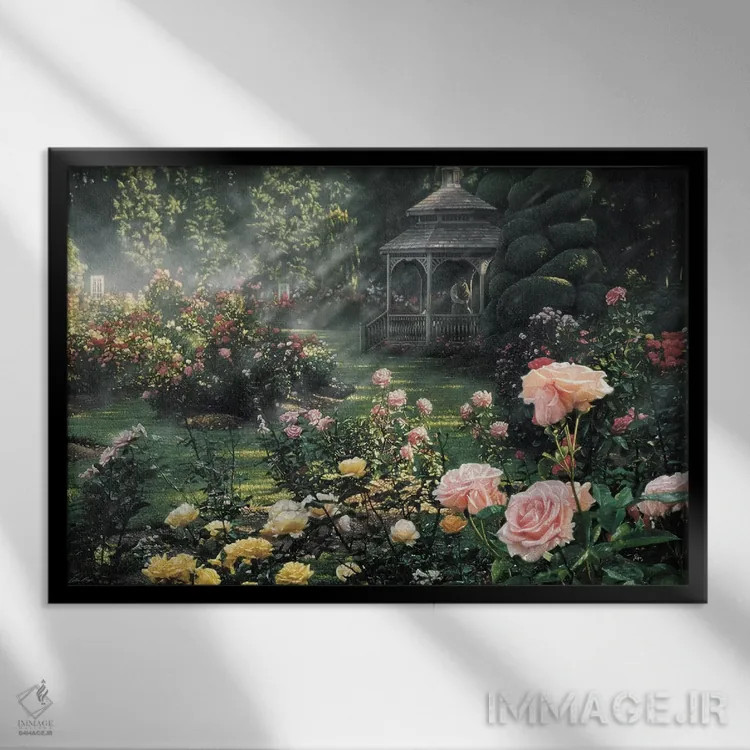 تابلو بهشت یافته شد اثر کالین بوگل - نمای قابدار مشکی