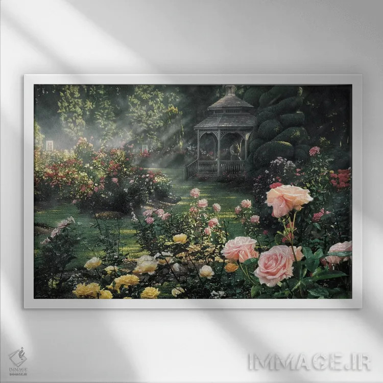 تابلو بهشت یافته شد اثر کالین بوگل - نمای قابدار سفید