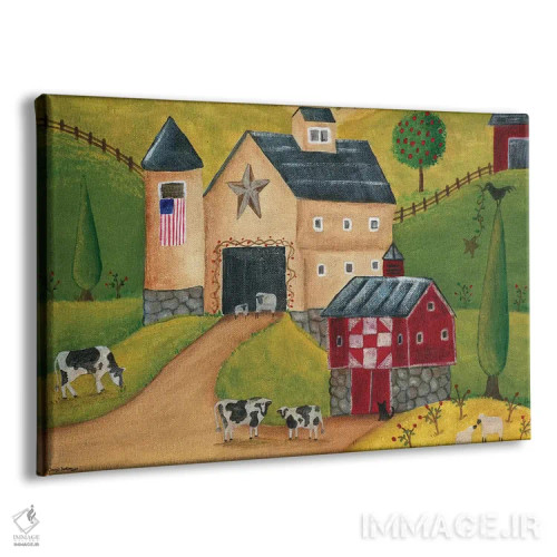 تابلو انبارهای روستایی آمریکایی اثر شریل بارتلی - نمای پرسپکتیو محصول