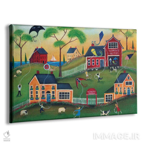 تابلو مزرعه بادبادکهای وندی اثر شریل بارتلی - نمای پرسپکتیو محصول
