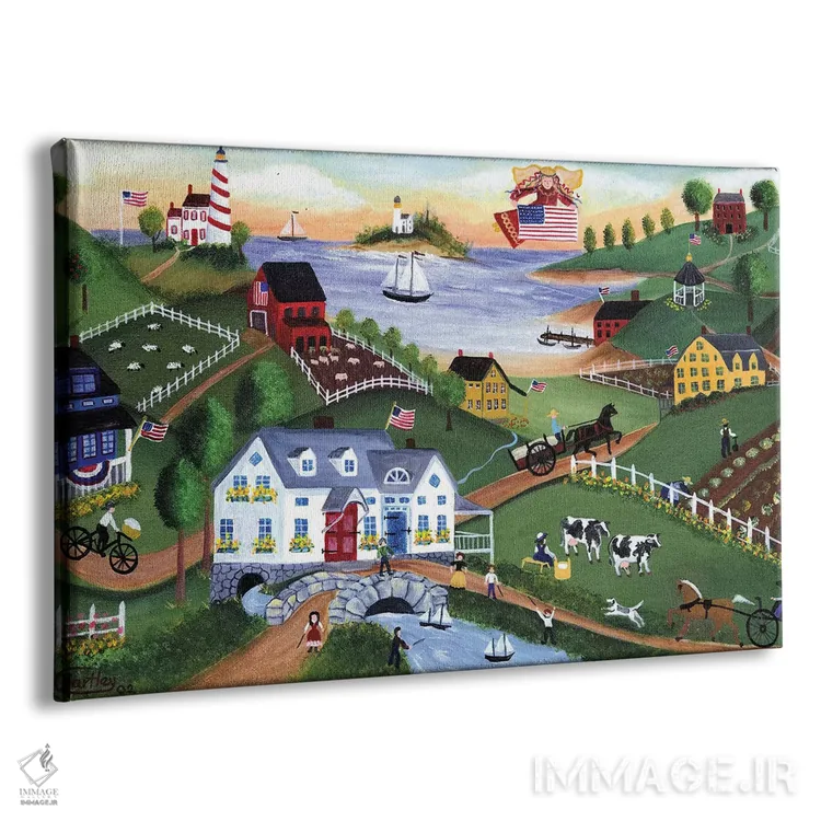 تابلو دهکده قدیم اثر شریل بارتلی - نمای پرسپکتیو محصول