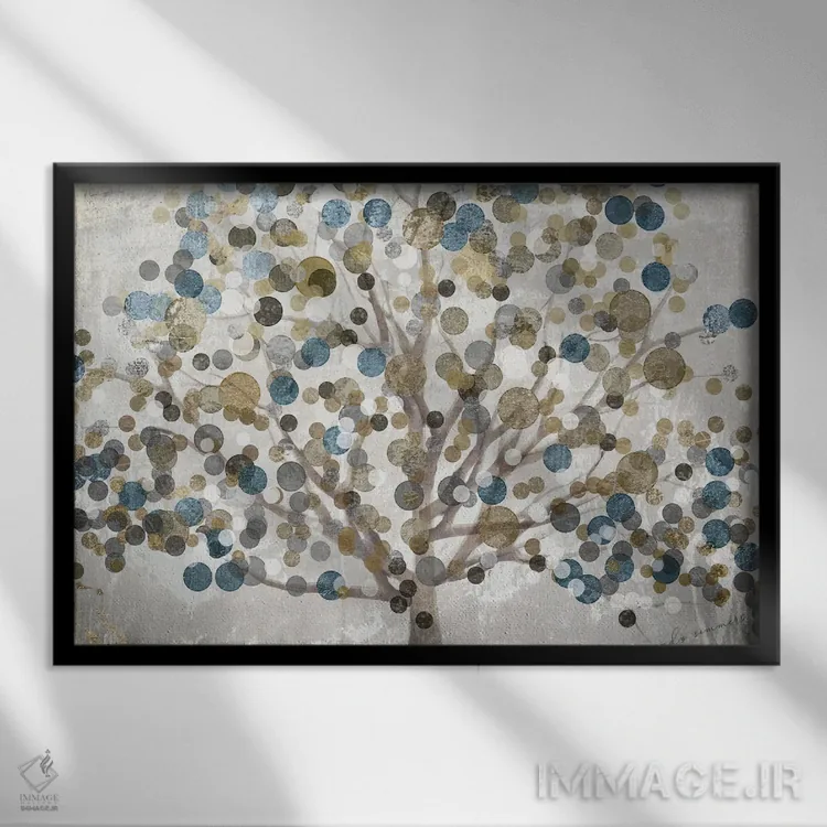 تابلو درخت حباب اثر ساشا - نمای قابدار مشکی