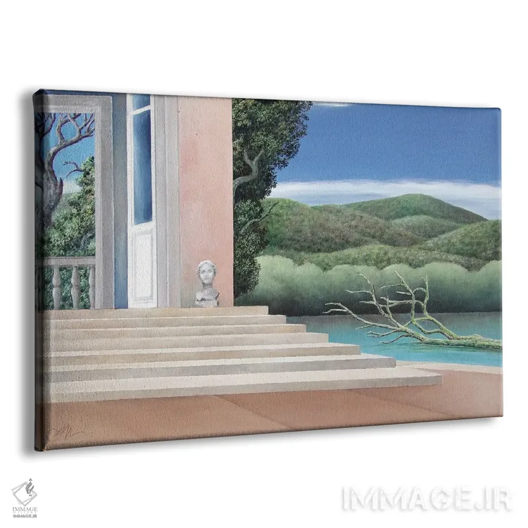 تابلو The Pond, And The Bush,خانه، برکه و بوته اثر چکو مارینیلو - نمای پرسپکتیو محصول