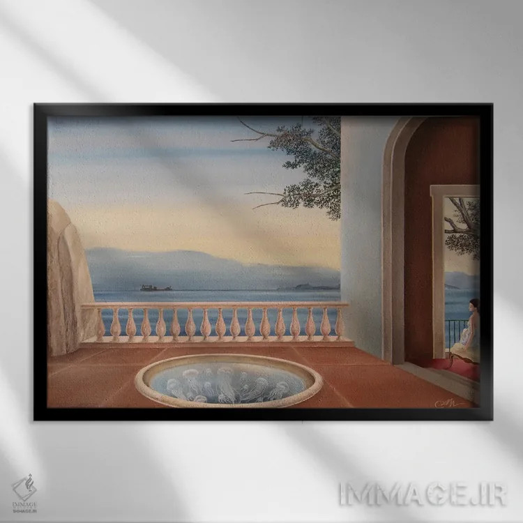 تابلو آکواریوم عروس دریایی اثر چکو مارینیلو - نمای قابدار مشکی