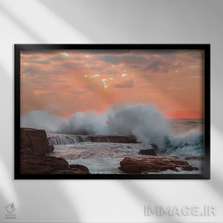 تابلو موج اثر شارلوت کرد - نمای قابدار مشکی